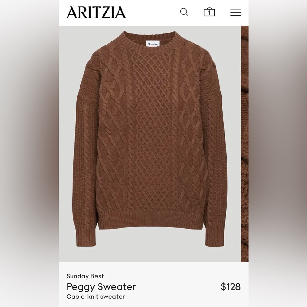Sunday Best Brown Cable Knit Sweater